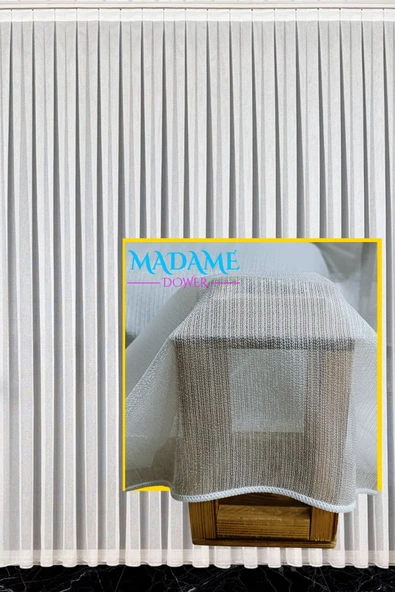 Madame Dower Glamour Kar Beyaz Tül Perde, Extra Gramajlı 1x3 Sık Pile - Kırışmaz Ütü Gerektirmez