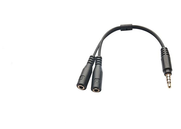 Hytech HY-X77 Siyah Audio + Mic to 3,5mm 0.15m Kulaklık Çevirici