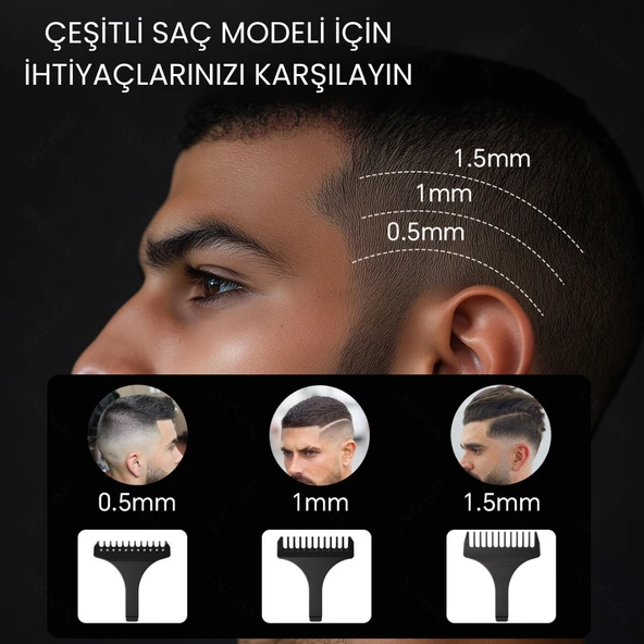 Enchen Humming Bird Siyah Hassas Kesim Şarjlı Saç ve Tıraş makinesi - Resim 3