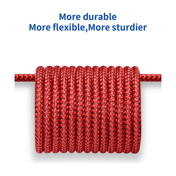 Jsaux Premium Serisi CC0011 3.1A 2 Metre Type-C Hızlı Şarj ve Data Aktarım Kablosu Örgülü Kablo Galaxy S20 S10 S9 S8 Plus Note 10 9 8,ps5 ve Type-C Girişli Cihazlar ile Uyumlu Şarj Cihazı Kablosu - Resim 5