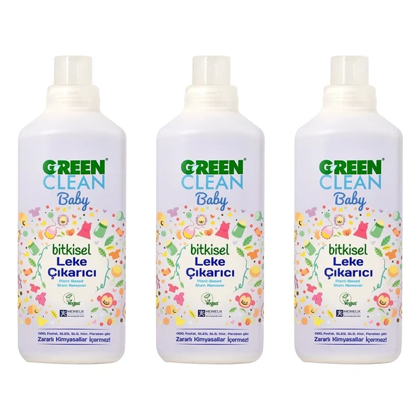 Green Clean Baby Bitkisel Leke Çıkarıcı 1000 ml 3'lü Set ürün görseli