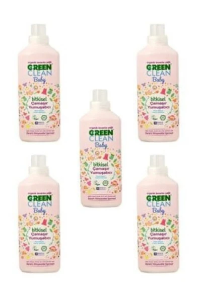 Green Clean Organik Lavanta Yağlı Baby Çamaşır Yumuşatıcısı 1000 ml 5'li Set