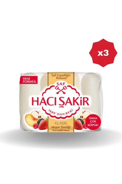 Hacı Şakir Meyve Tazeliği Katı Sabun 4 x 70 ml ürün görseli