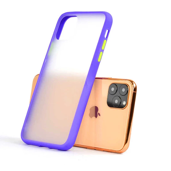 Apple iPhone 11 Pro Max Kılıf Fri Mat Yüzey Renkli Kenar Kılıf - 1