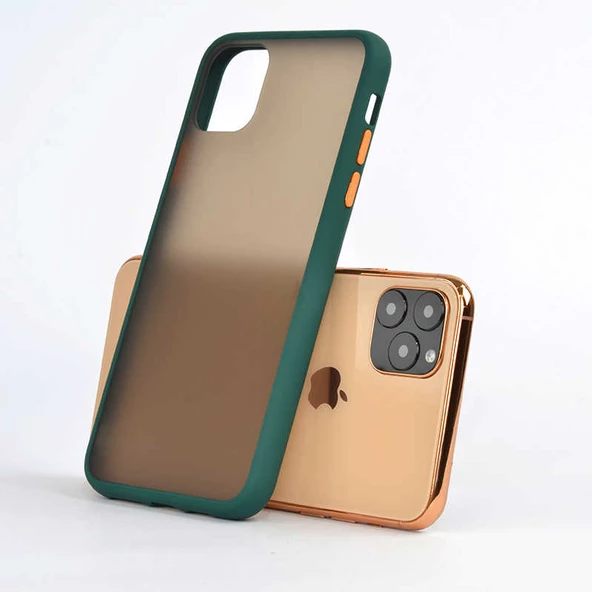 Apple iPhone 11 Pro Max Kılıf Fri Mat Yüzey Renkli Kenar Kılıf - 9