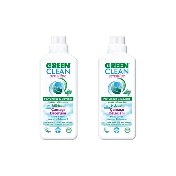 Green Clean Sensitive Bitkisel Çamaşır Deterjanı 1000 ml x2 Adet