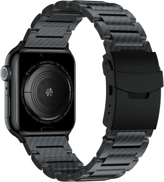 iiteeology Karbon Bant Uyumlu Apple Watch Karbon Fiber Kordon - 3