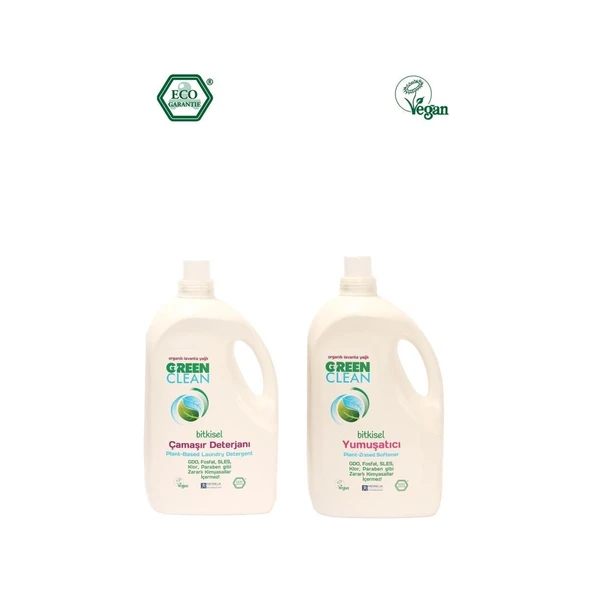 Green Clean Lavanta Yağlı Çamaşır Deterjanı 2750 Ml+ Lavanta Yağlı Bitkisel Yumuşatıcı 2750 ml - Resim 2