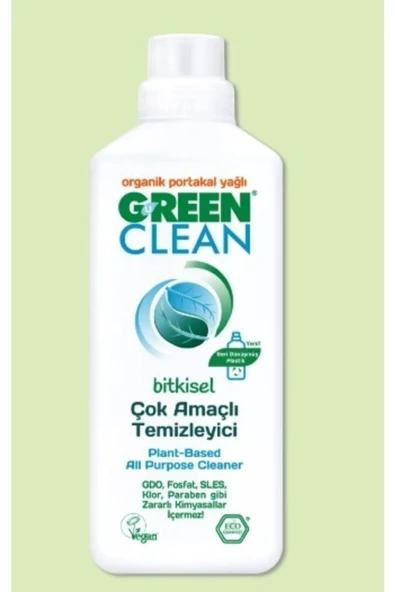 Green Clean Organik Portakal Yağlı Bitkisel Çok Amaçlı Yüzey Temizleyici 1000 ml ürün görseli