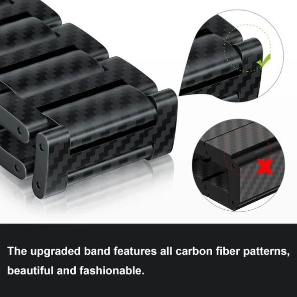 iiteeology Karbon Bant Uyumlu Apple Watch Karbon Fiber Kordon - 4