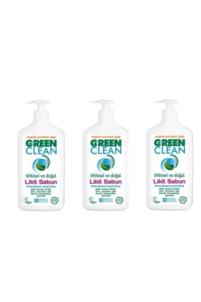 Green Clean Organik Portakal Yağlı Likit Sabun 500 ml 3'lü Set ürün görseli