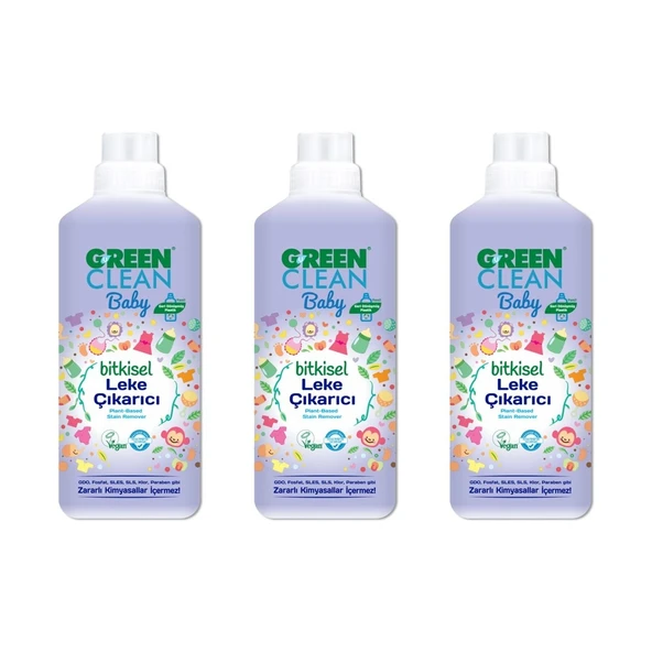Green Clean Baby Bitkisel Leke Çıkarıcı 1000 ml x3 Adet ürün görseli