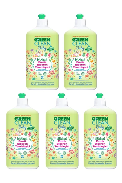 Green Clean Baby Organik Portakal Yağlı Bitkisel Emzik Biberon Temizleyici 500 Ml 5'li