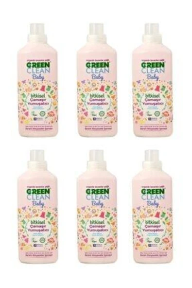 Green Clean Organik Lavanta Yağlı Baby Çamaşır Yumuşatıcısı 1000 ml 6'lı Set