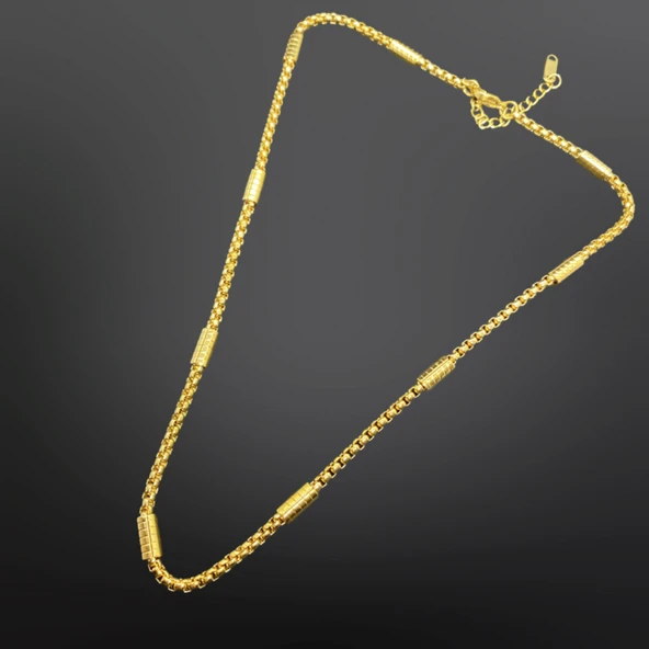 Modern Detay Antialerjik, 316L Çelik Gold Renk Zincir Kolye - Modern ve Şık ürün görseli 1