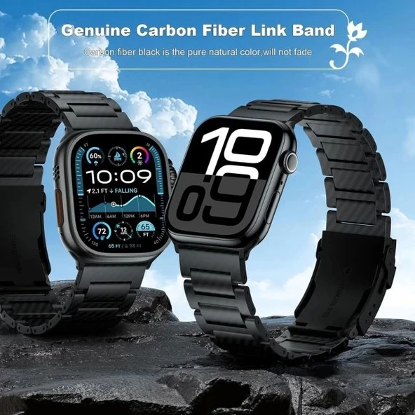 iiteeology Karbon Bant Uyumlu Apple Watch Karbon Fiber Kordon - 7