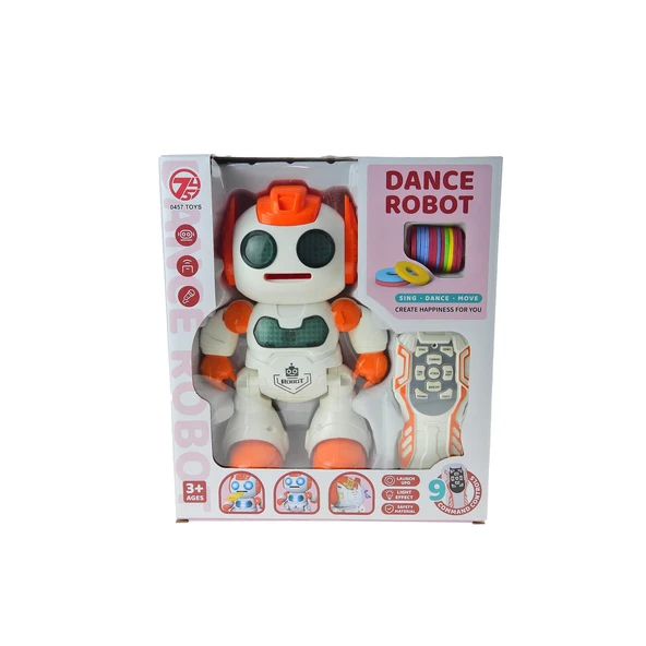 Oyuncak Robot Uzaktan Kumandalı Disk Atan Işıklı Sesli 30 Cm - 2
