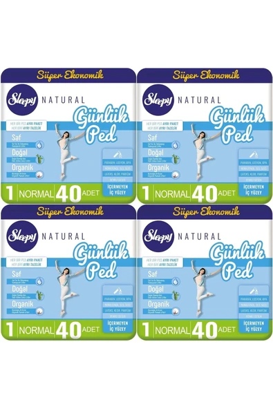Sleepy Natural Günlük Ped Normal 160 Adet Süper Ekonomik ürün görseli
