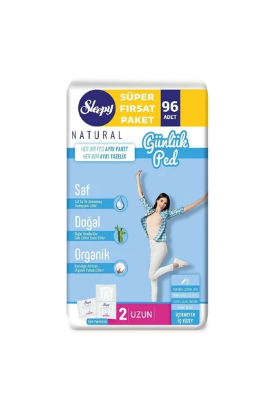 Sleepy Natural Günlük Ped Uzun 3X32 Adet - Resim 2