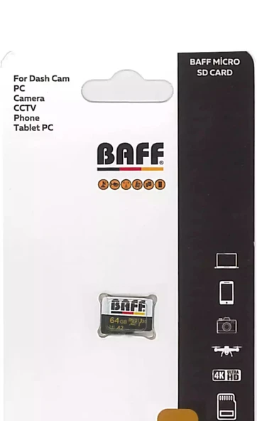 Baff 64GB Hafıza Kartı Video Kayıt Destekli UHS-I U3 A2 - 3