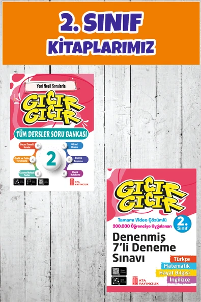 2.Sınıf Gıcır Gıcır Tüm Dersler Soru Bankası + 7 li Denenmiş Deneme