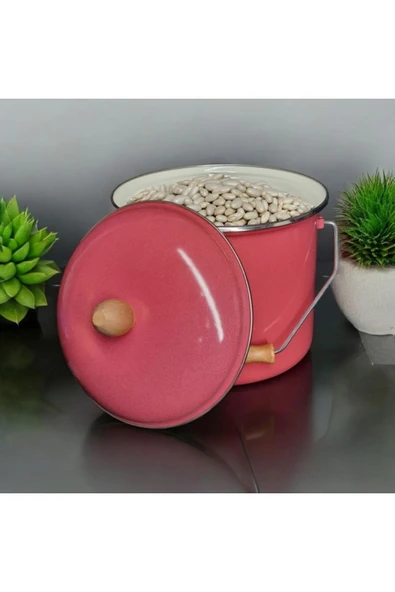 Emaye Yoğurt Tenceresi Emaye Bakraç 20cm 5lt Kırmızı - 2