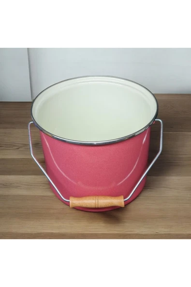 Emaye Yoğurt Tenceresi Emaye Bakraç 20cm 5lt Kırmızı - 6