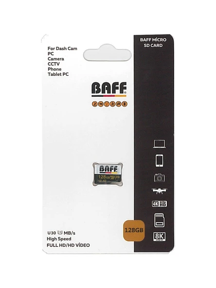 Baff 128GB Hafıza Kartı Video Kayıt Destekli U3 A2 Standartlarında - 3