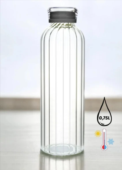 My Bottle Çizgili Tasarım Cam Matara 750 ml