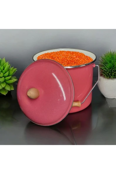 Emaye Yoğurt Tenceresi Emaye Bakraç 20cm 5lt Kırmızı - 3