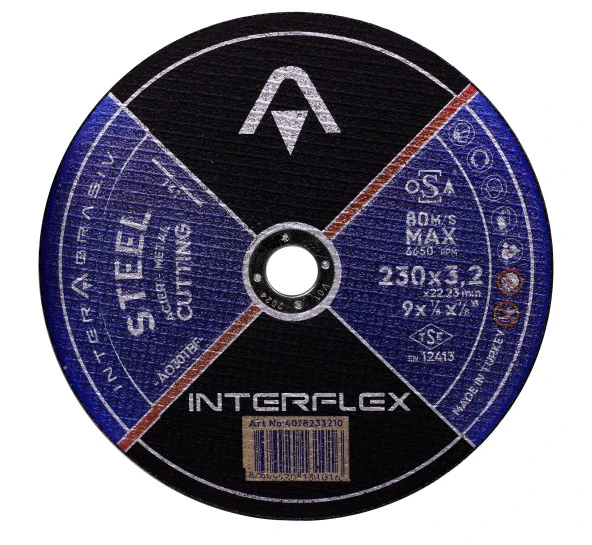 İnterflex Metal Kesici Taşlama Taş Disk 230x3,2 Düz