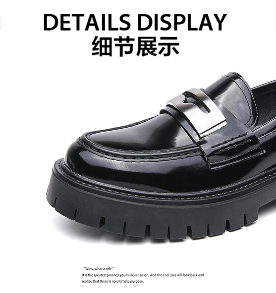 Erkek Kalın Taban Loafer Ayakkabı (Siyah) - Resim 10