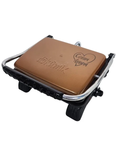 Organik Pik Demir Döküm Tost Makinası ROSE GOLD - Resim 2