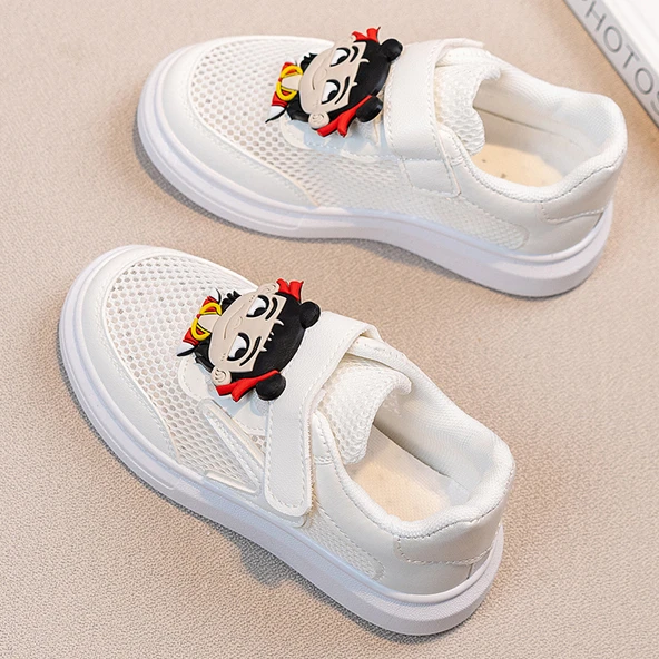 Unisex Çocuk Yazlık Fileli Spor Ayakkabı (Beyaz)