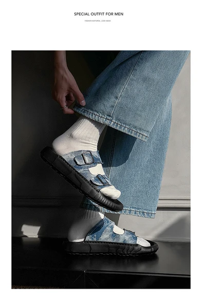Erkek Sandalet (Açık Mavi Denim) - 10