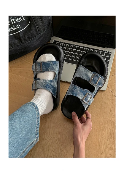 Erkek Sandalet (Açık Mavi Denim) - 9