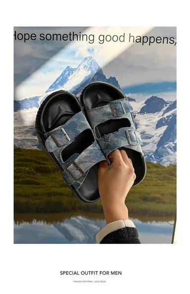 Erkek Sandalet (Açık Mavi Denim) - 8