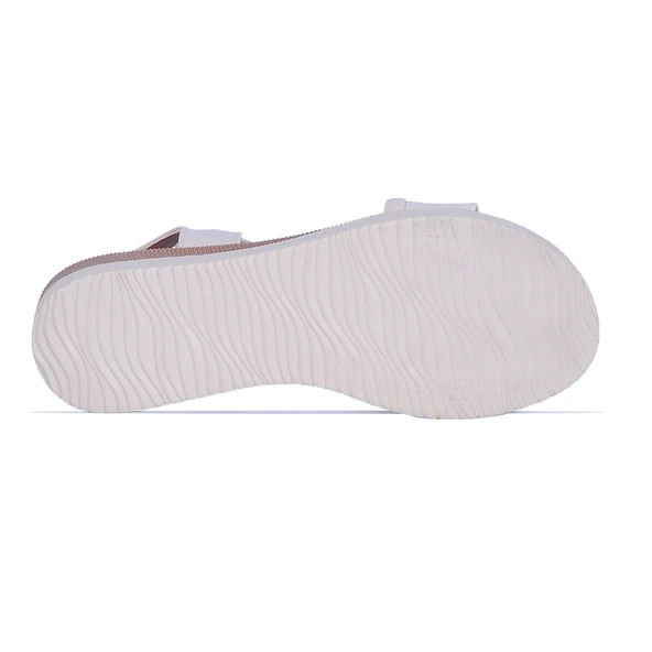 Moda Ayakkabı 850 Syh-Krem Düz Sandalet Ayakkabı - 8