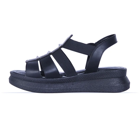 Moda Ayakkabı 838 Siyah Ortapedi Yazlık Düz Sandalet Ayakkabı - 11
