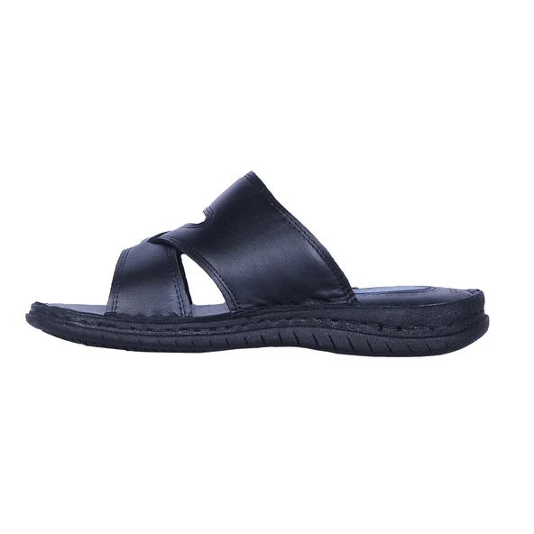 Moda Ayakkabı 01 Siyah Erkek Terlik Ayakkabı - Resim 6