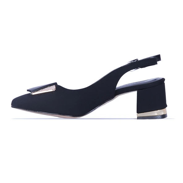 Moda Ayakkabı 857 Siyah 5Cm Kadın Topuklu Ayakkabı - 6