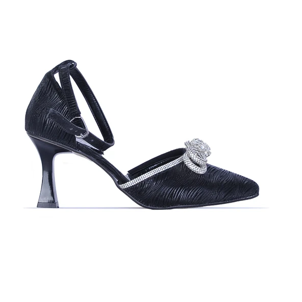 Moda Ayakkabı 861 Siyah 5Cm Kadın İnce Topuklu Ayakkabı - 5