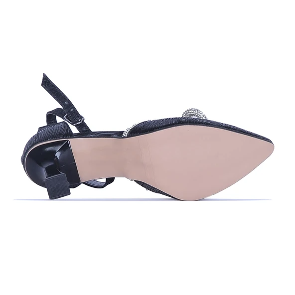 Moda Ayakkabı 861 Siyah 5Cm Kadın İnce Topuklu Ayakkabı - 4