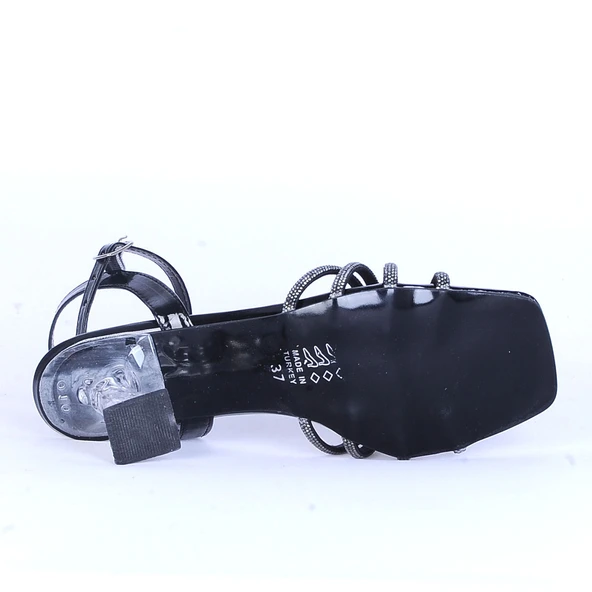 Moda Ayakkabı 531 Parlak Taşlı Şefaf 7Cm Topuklu Ayakkabı - 7