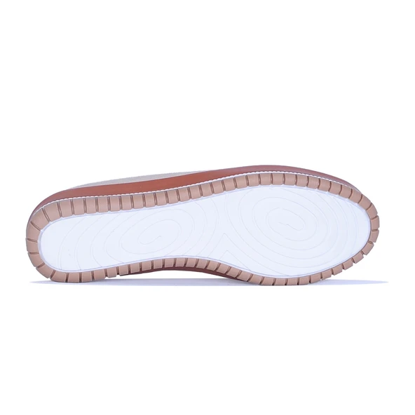 Moda Ayakkabı  848 Syh-Krem Düz Babet Ayakkabı - 4