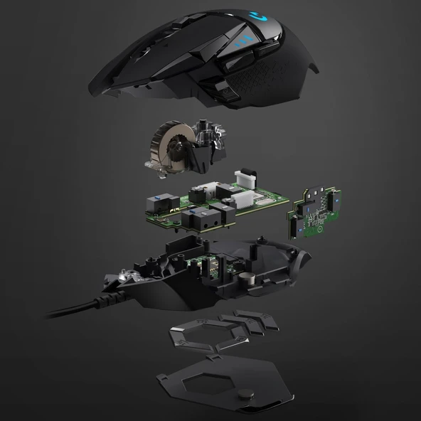 Logitech G G502 HERO LIGHTSYNC 25.600 DPI Yüksek Performanslı Kablolu Oyuncu Mouse - Siyah - 12