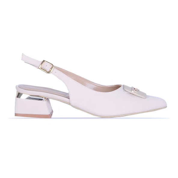 Moda Ayakkabı 856 Syh-Krem Kadın Topuklu Ayakkabı - 8