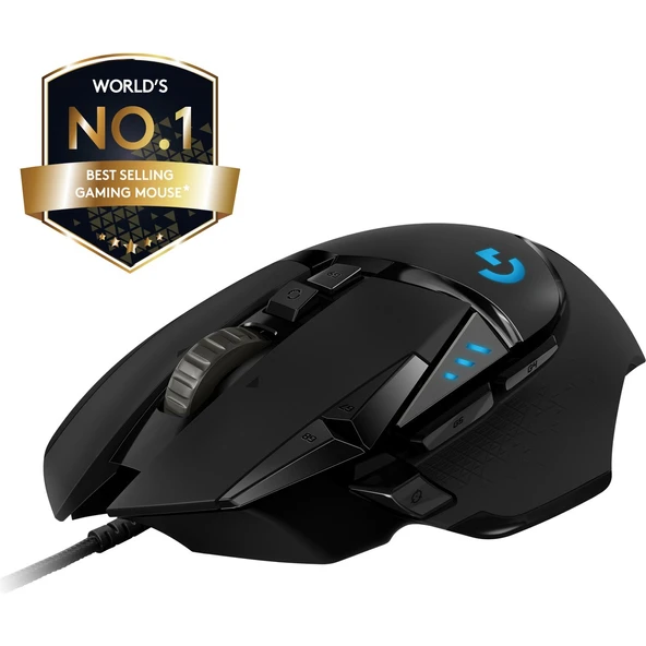 Logitech G G502 HERO LIGHTSYNC 25.600 DPI Yüksek Performanslı Kablolu Oyuncu Mouse - Siyah