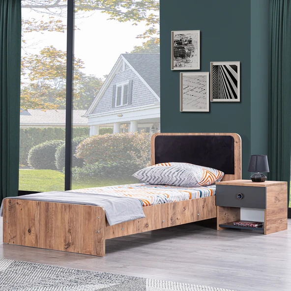 Milas Genç Odası - 3 Kapılı Dolap, Karyola, Komodin, Masa - 2