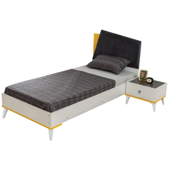 Giallo Genç Odası - 3 Kapılı Dolap, Karyola, Komodin, Şifonyer - 4